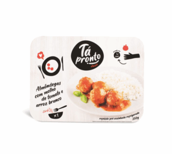 Almôndegas com Molho de Tomate e Arroz Branco Tá Pronto –