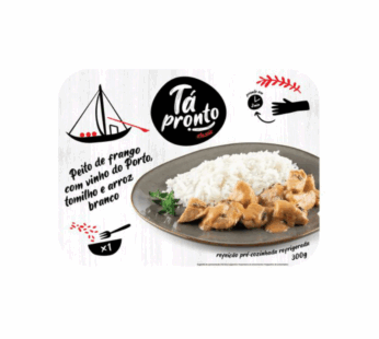 Peito de Frango com Vinho do Porto, Tomilho e Arroz Branco Tá Pronto –